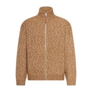 Loewe Men Cardigan With Zip In Cotton Linen And Wool